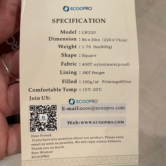 ECOOPRO Sleeping Bag - New - Picture 2 of 5